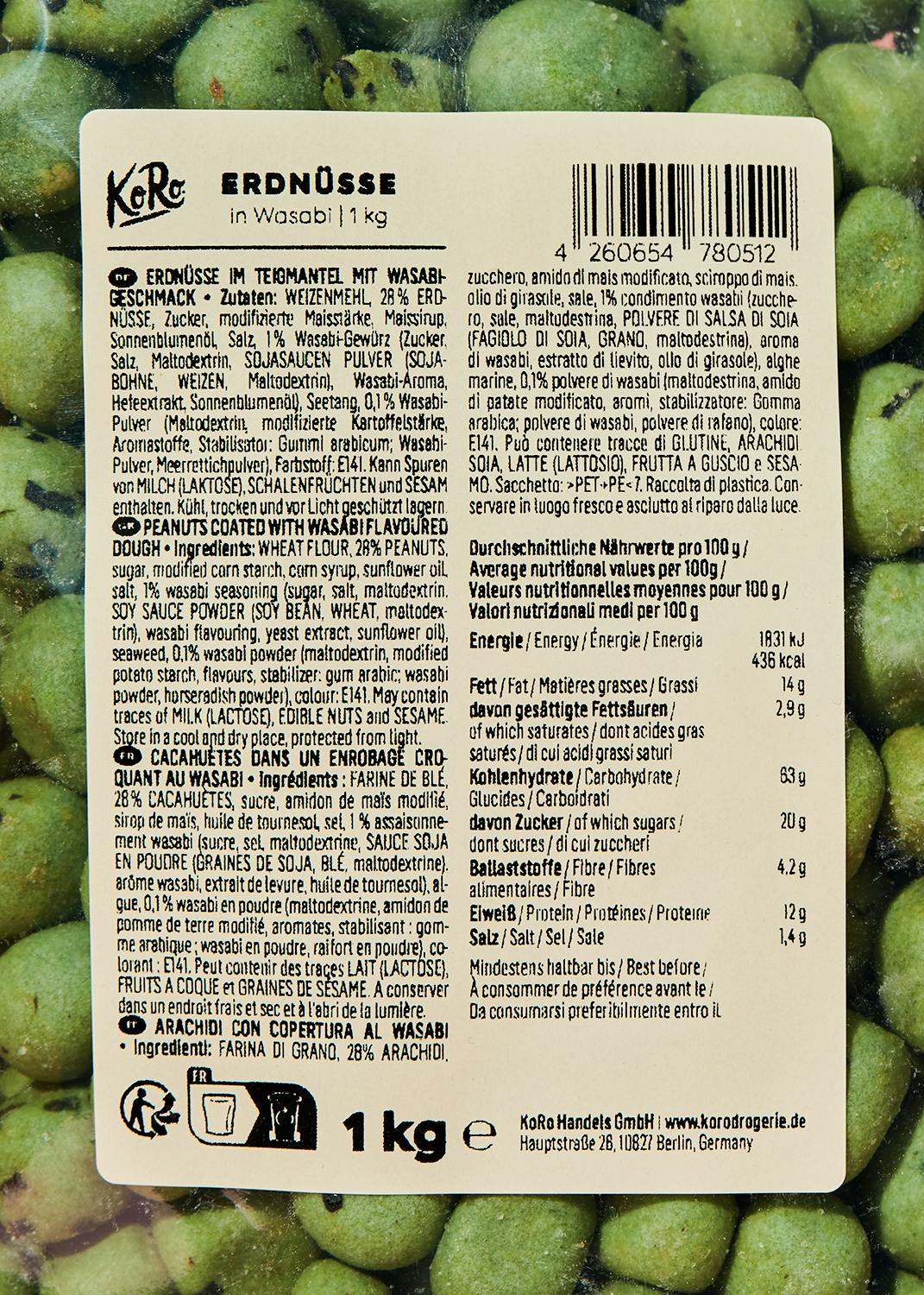 Erdnüsse mit Wasabi 1 kg