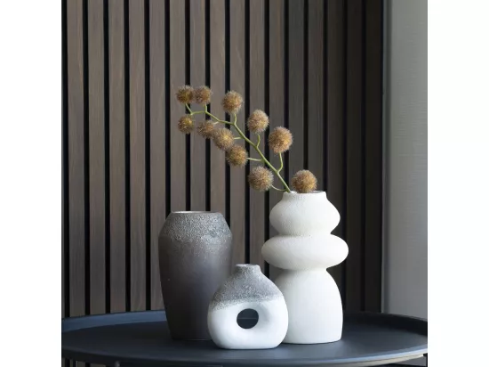 Nosara - Vase de forme organique en grès H26,5cm : Couleur - Ivoire
