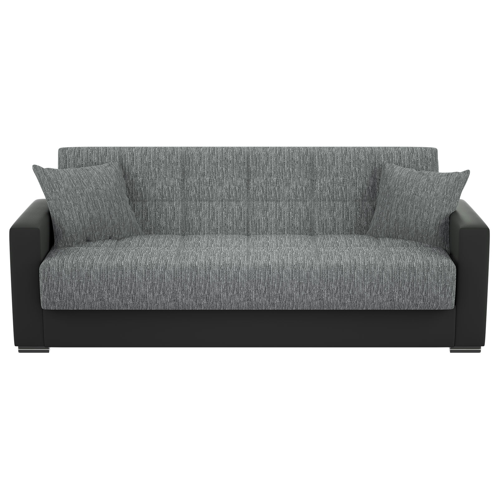 3-Sitzer Sofa - grau-schwarz - mit Liegefunktion und Staukasten