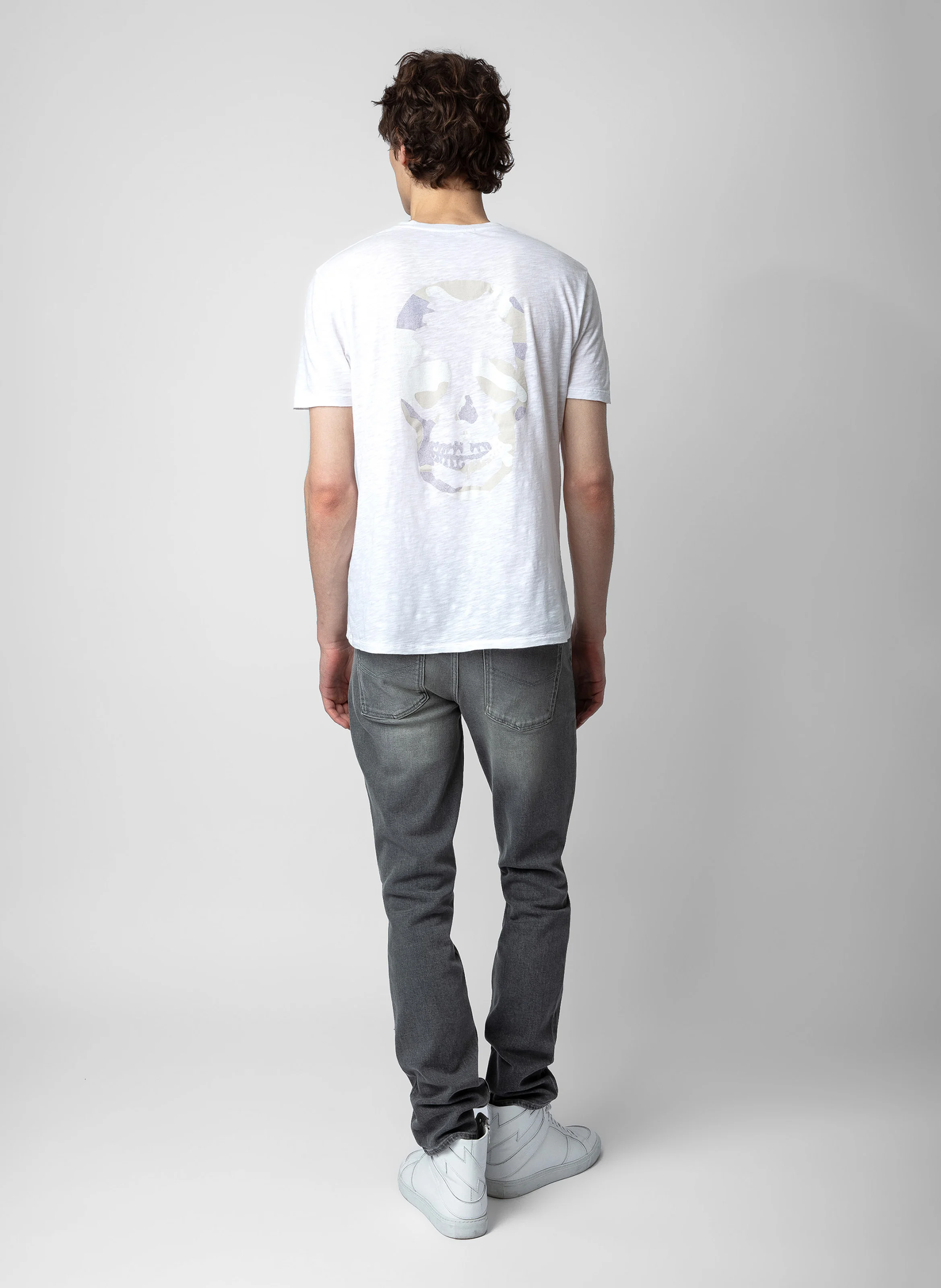 STOCKHOLM - Tee-shirt col rond regular-fit en coton | Blanc