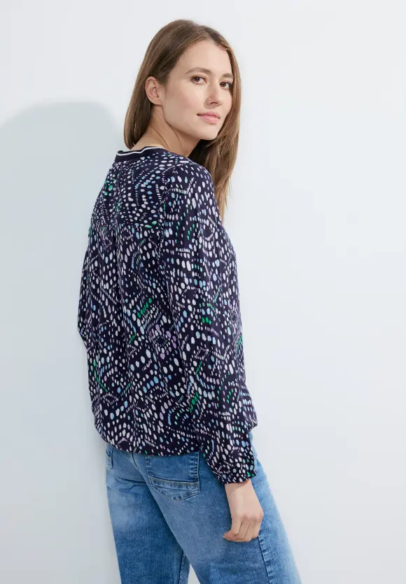 Multicolor Printbluse - universal blue