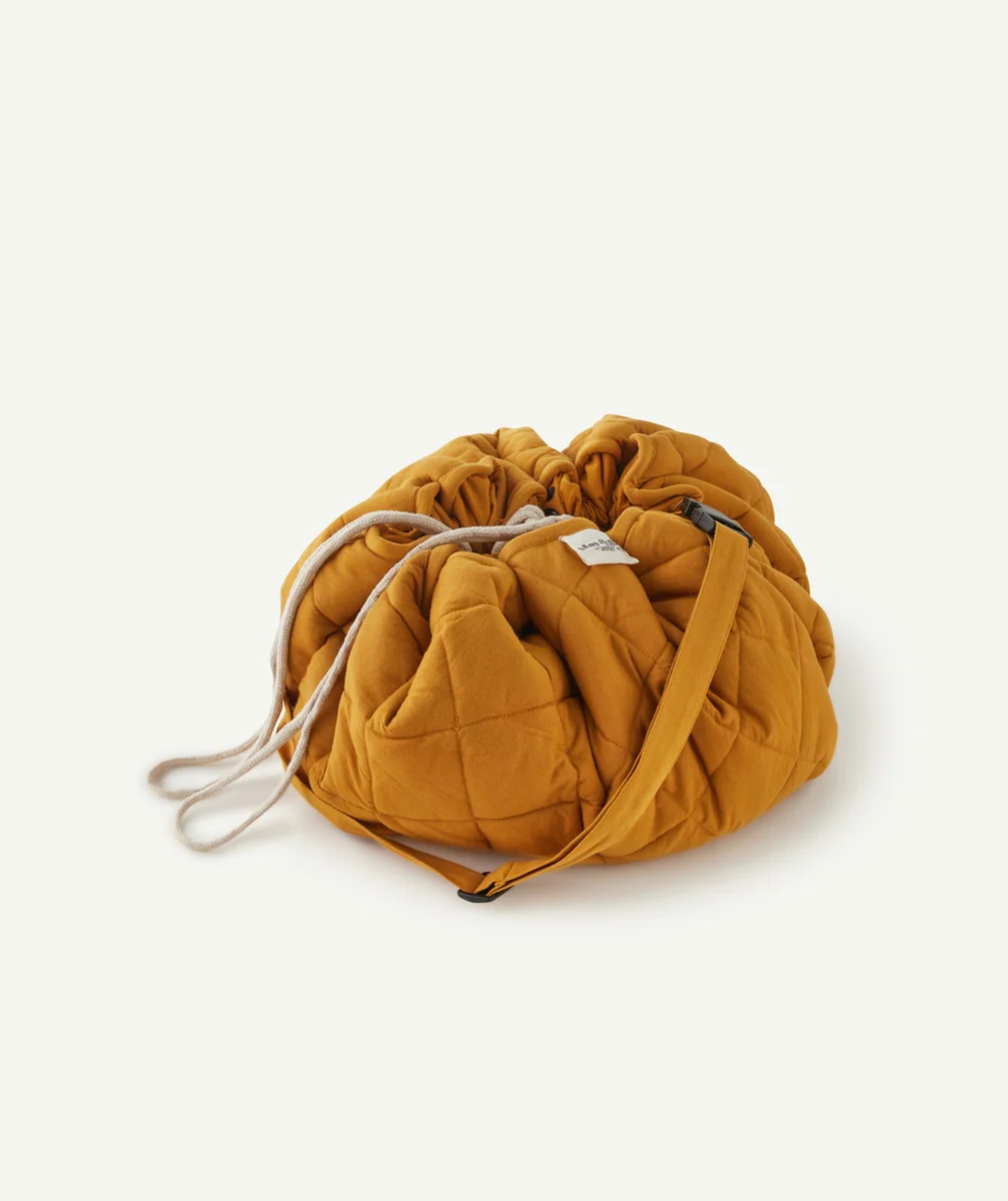 PLAY&GOTAPIS D'ÉVEIL JAUNE MOUTARDE EN COTON BIO BÉBÉ