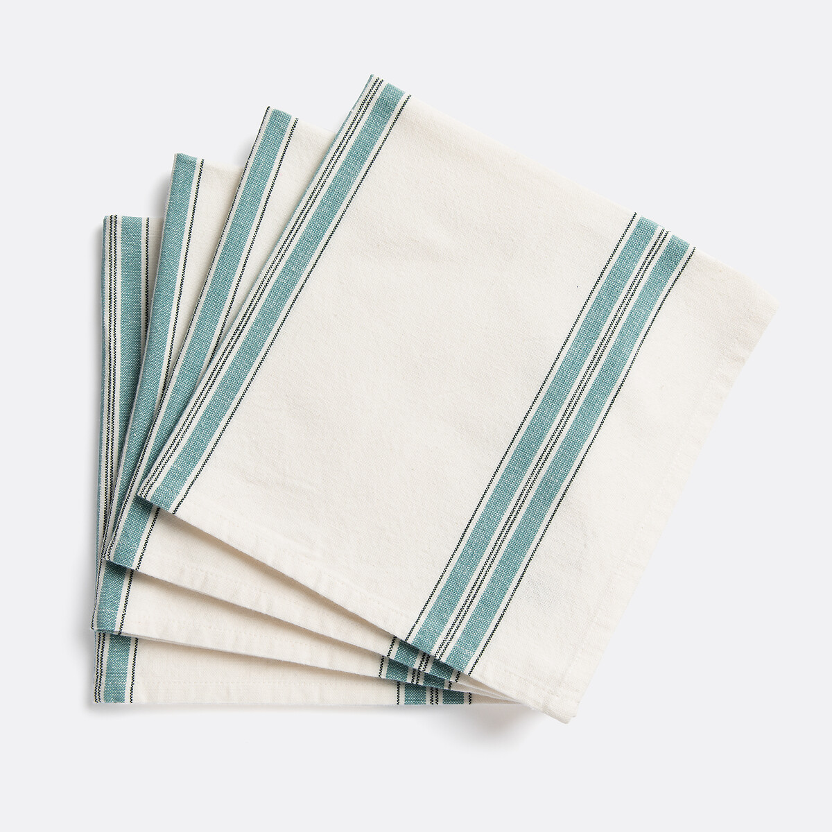 LA REDOUTE INTERIEURS<br>Conjunto de 4 guardanapos de algodão lavado, Boisseau