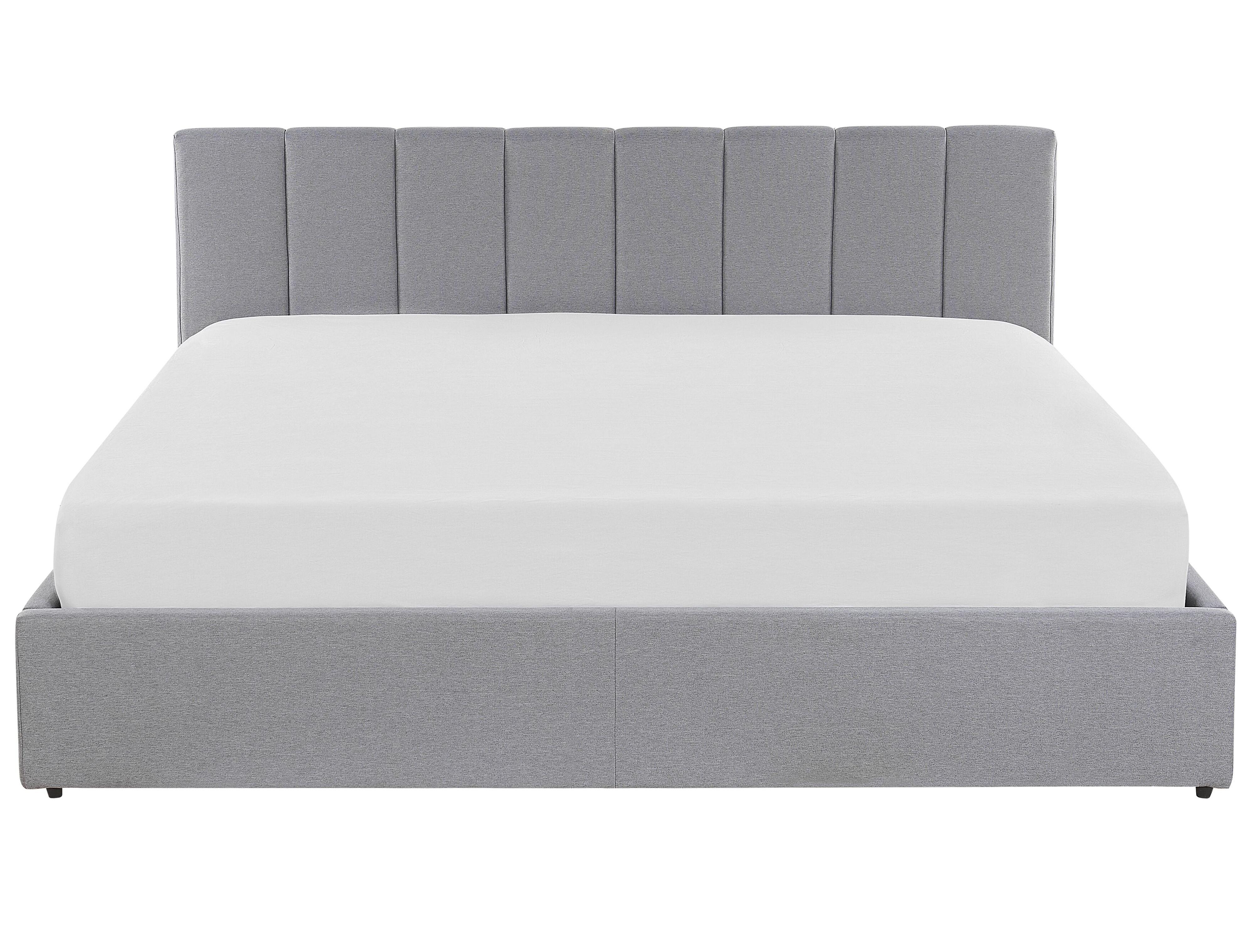 Bed met opbergruimte Stof DREUX 180 x 200 cm Lichtgrijs