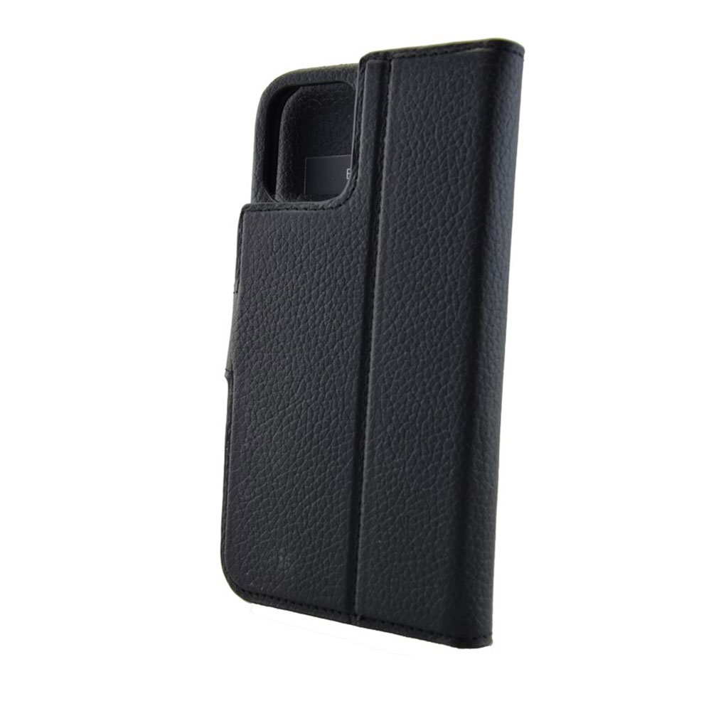 2in1 iPhone 12 / iPhone 12 Pro Echtleder Magnet Wallet Case Tasche Flip Cover (JOSSIP12_6.1-M01) - Schwarz