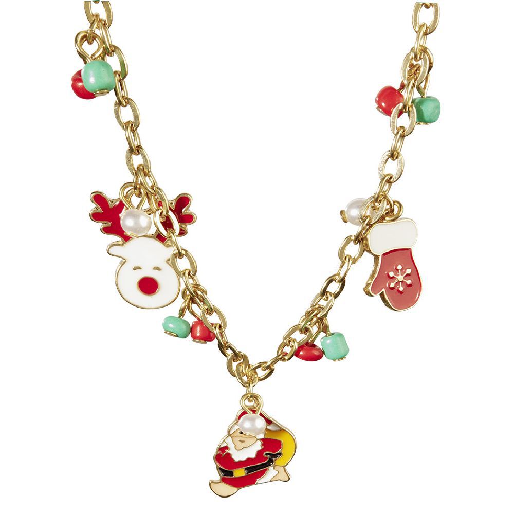 Bracelet doré avec pendentif design Noël