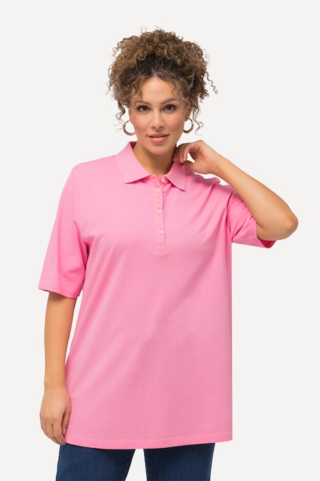 Poloshirt, Piqué, Polokragen, Samt-Knopfleiste, Halbarm
