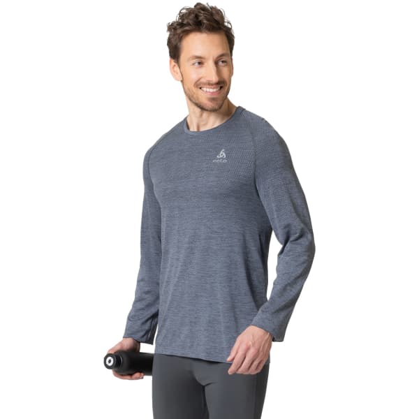 T-shirt running ODLO TS CREW NECK L/S ESSENTIAL SEAMLESS FOLKSTONE GRAY MELANGE