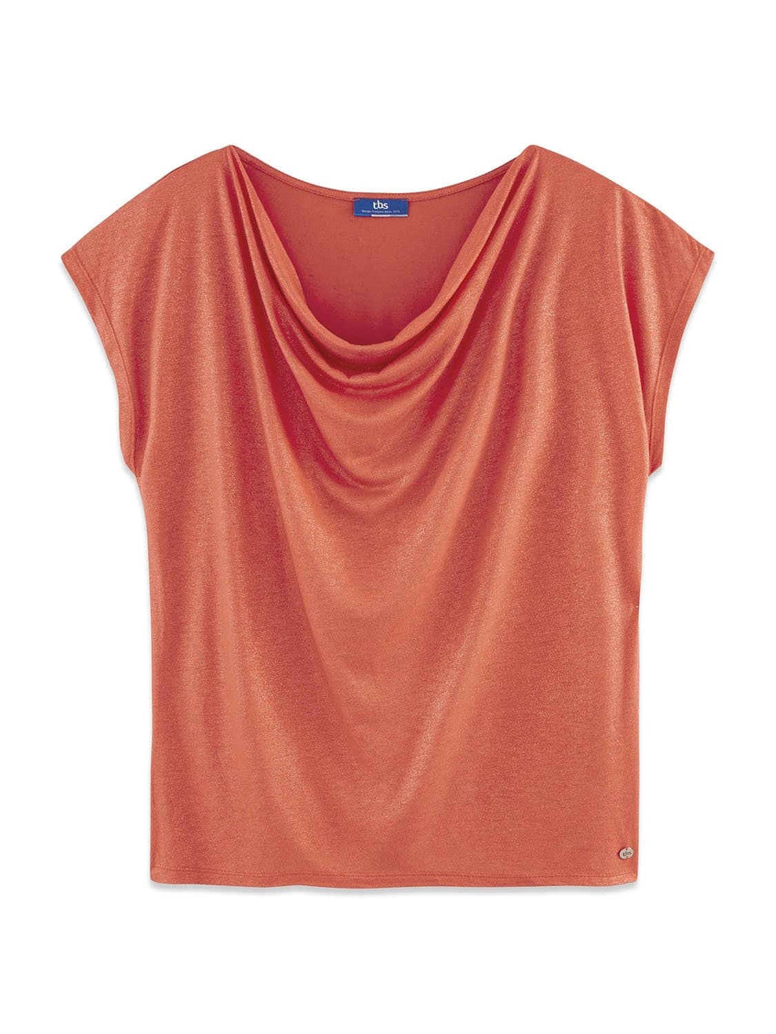Tee-shirt Femme Fluide Pailleté Corail