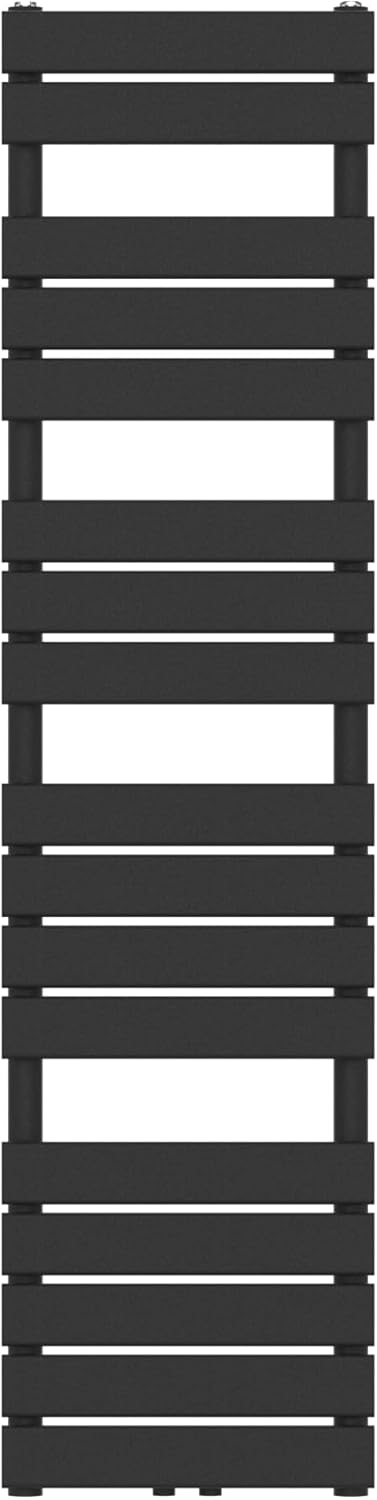 [neu.haus] Handtuchheizkörper Voss Badheizkörper Handtuchwärmer Handtuchtrockner mit Warmwasser Heizgerät mit Lamellen Mittelanschluss Wandmontage 160x40cm Schwarz