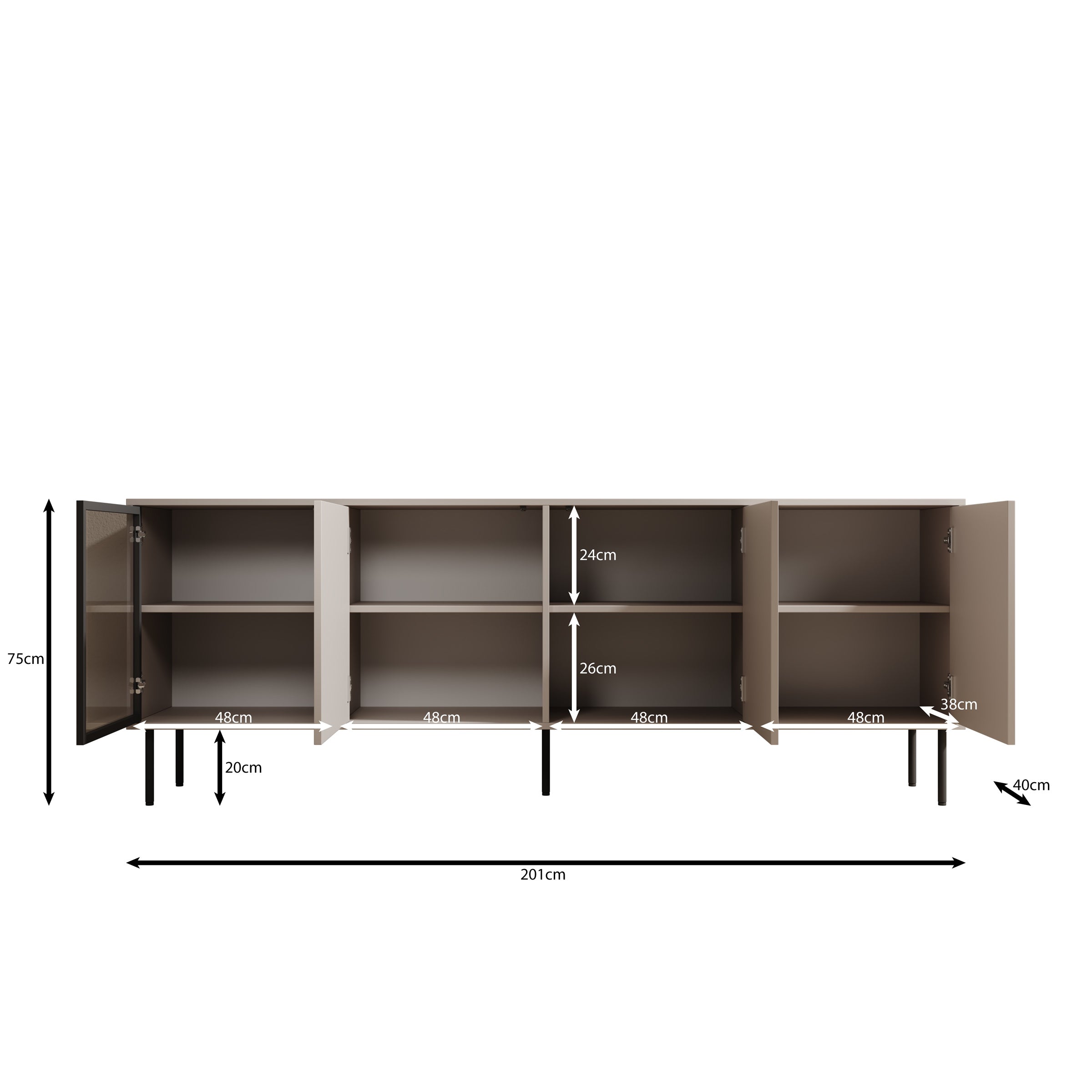 Dimora - Dressoir - Eikenpatroon - 200x40x75 cm