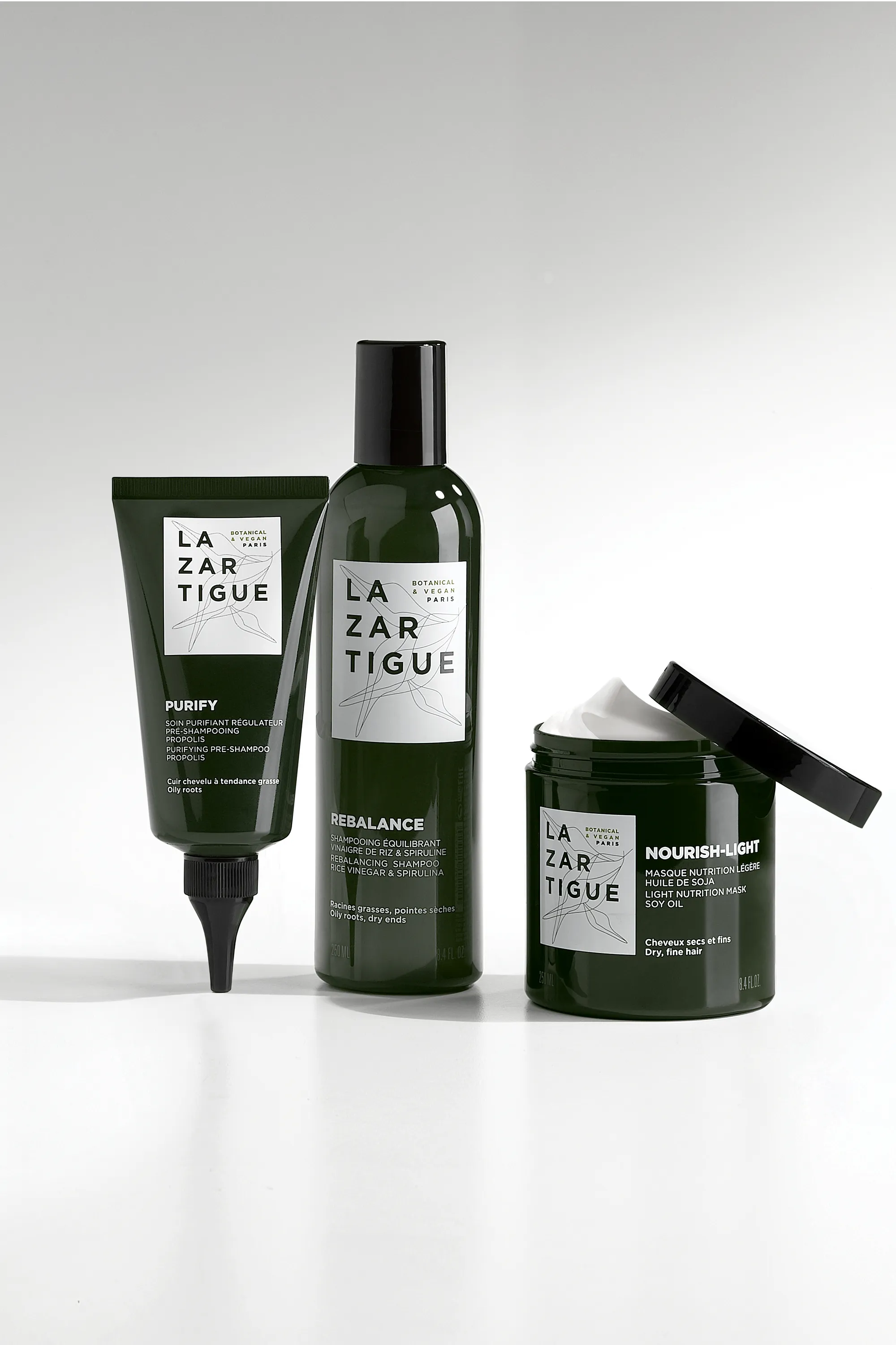 Lazartigue Shampooing racine grasse et pointe sèche Rebalance-250 ml