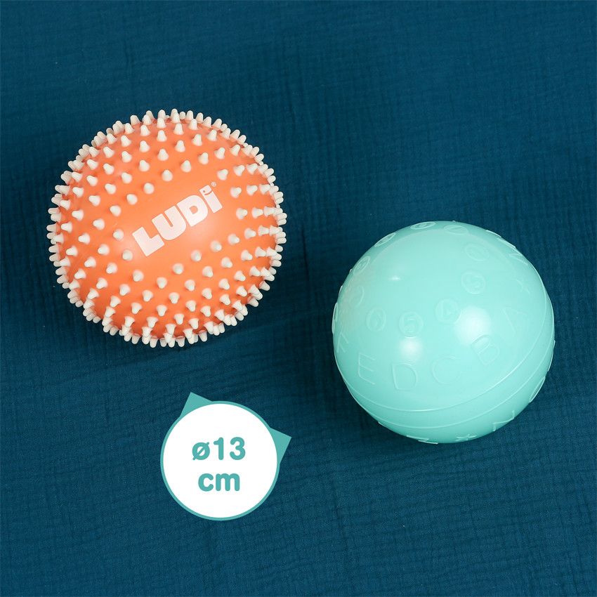 Duo de balles sensorielles 13 cm - Ecru