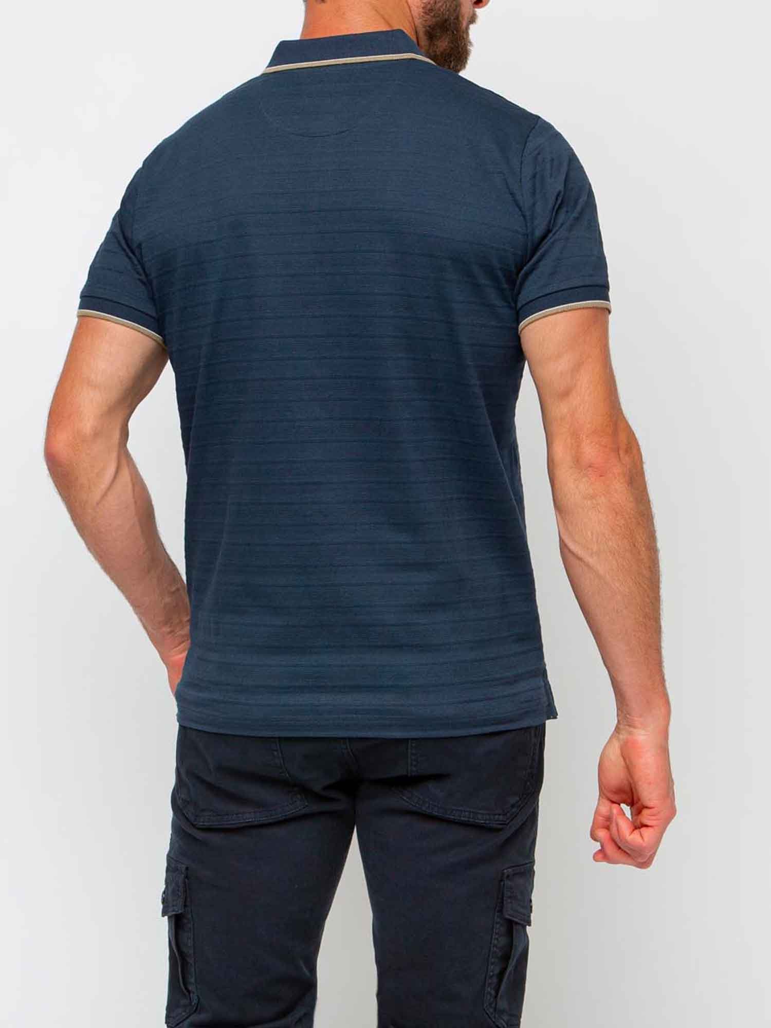 Polo Homme Effet Jacquard Navy