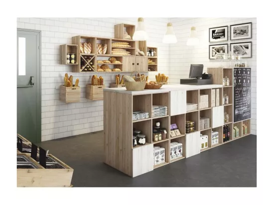 Étagère modulaire en pin massif Dinamic 4 tablettes
