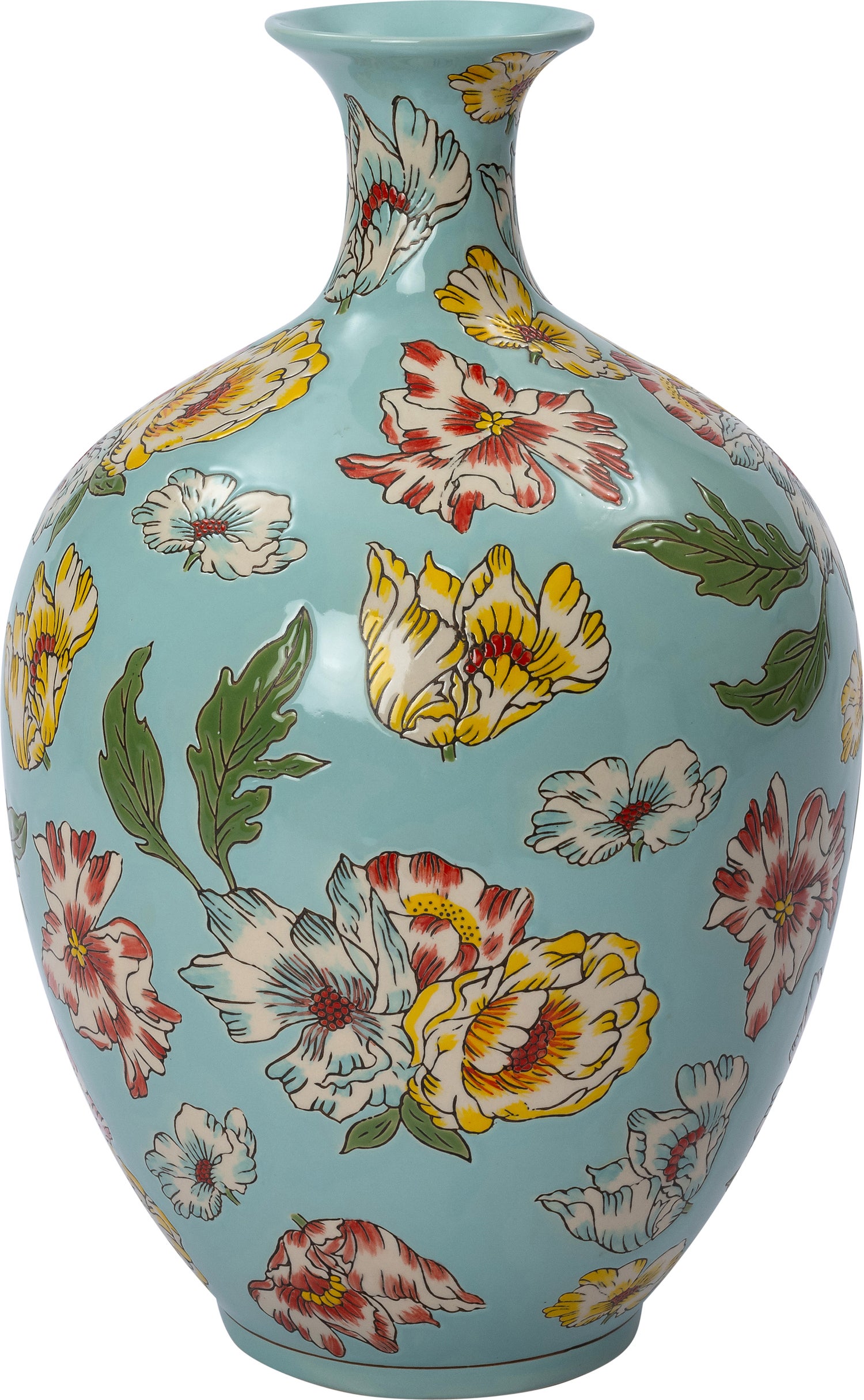 Intratuin vaas Pol blauw D 26 H 41 cm