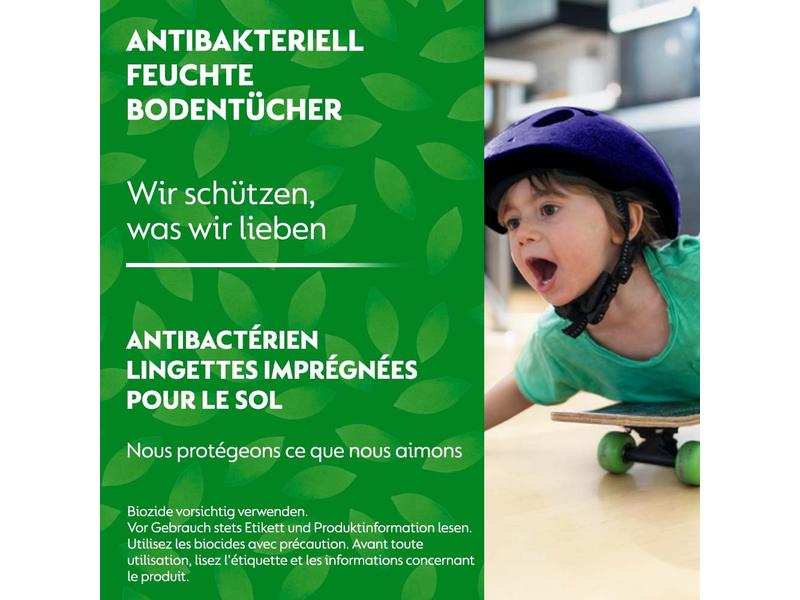 Dettol Feuchte Bodentücher Zitrone & Limette 15 Stück Feuchte Tücher zur Reinigung des Bodens