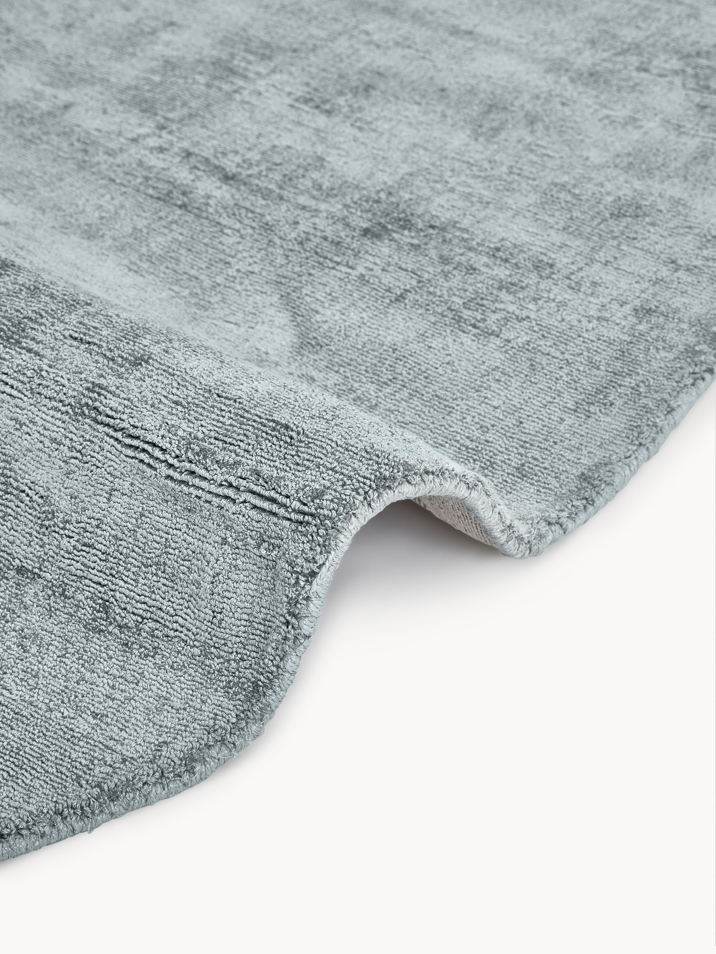 Rond viscose vloerkleed Jane, handgeweven
