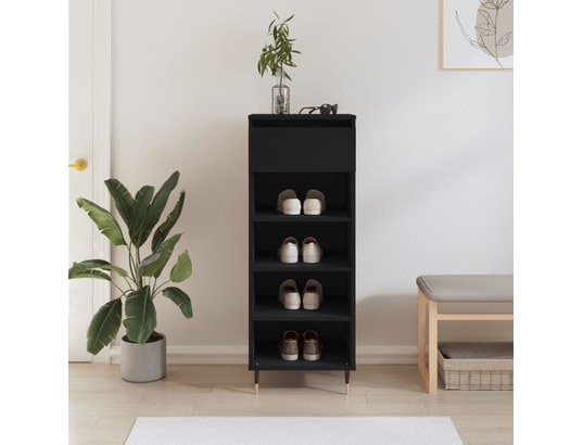 VIDAXL - Armoire à chaussures noir 40x36x105 cm bois d'ingénierie