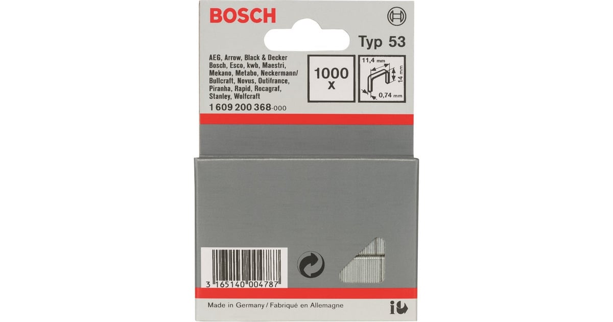 BoschNiet met fijne draad, type 53 nietjes  (1000 Stuks)