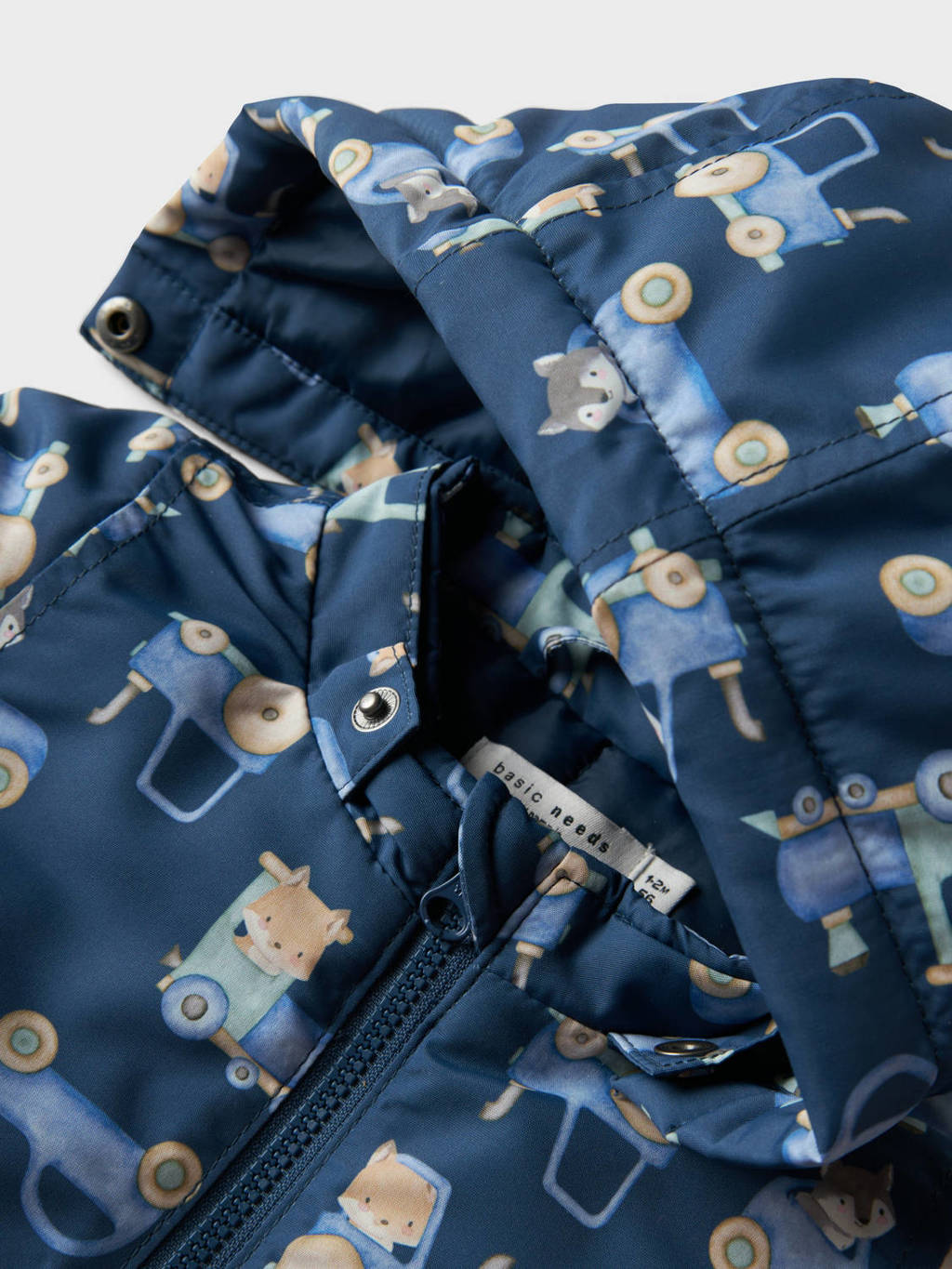 NAME IT babywinterjas NBMMAX met all over print donkerblauw