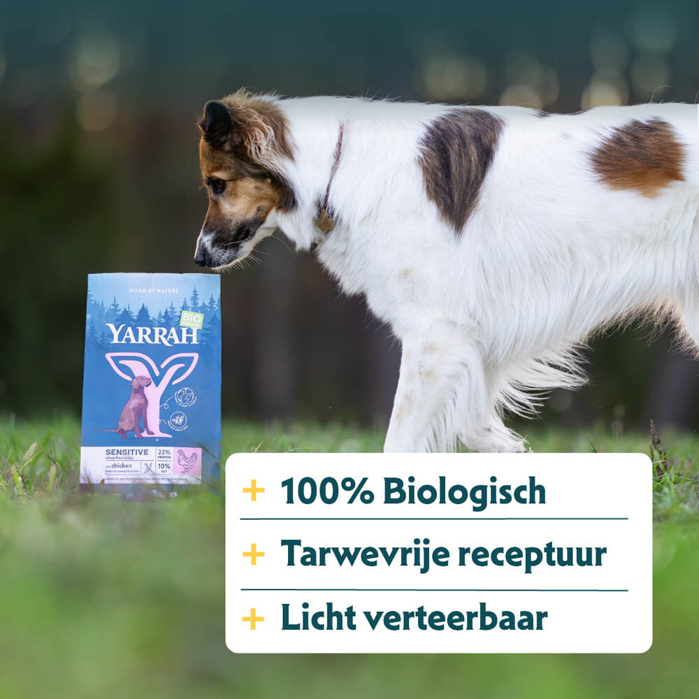 Yarrah Adult Senstitive Biologisch - Hondenvoer - 10 Kilogram - kip, rijst