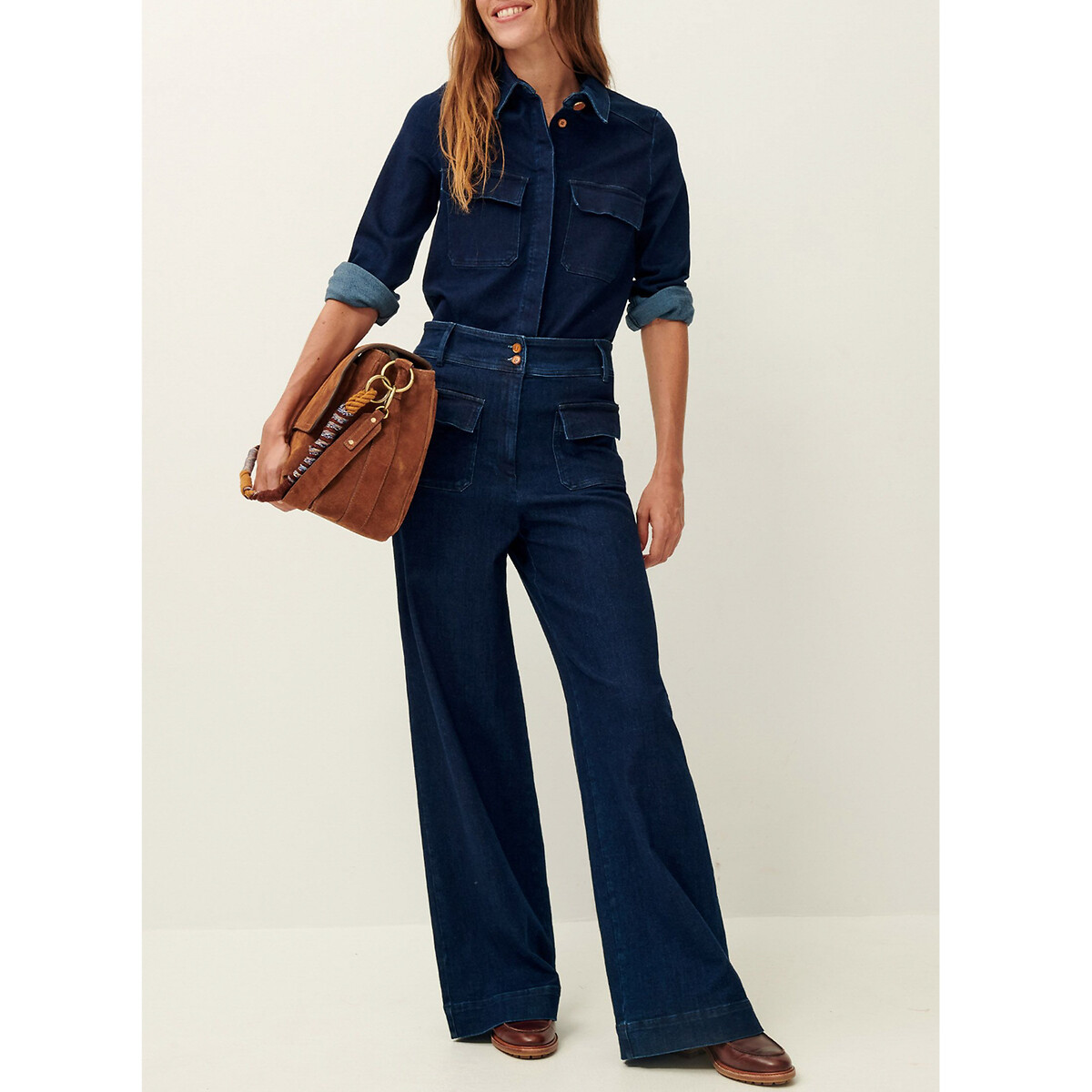 SESSUN<br>Calças largas com bolsos aplicados MANHATTAN