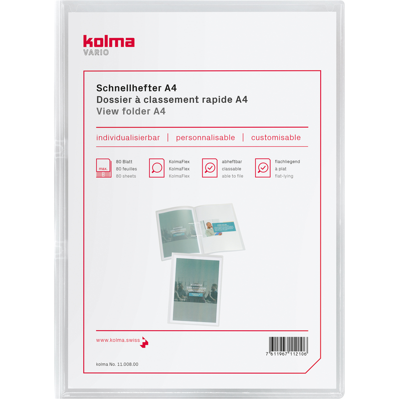 Kolma Schnellhefter Vario, A4, transparent