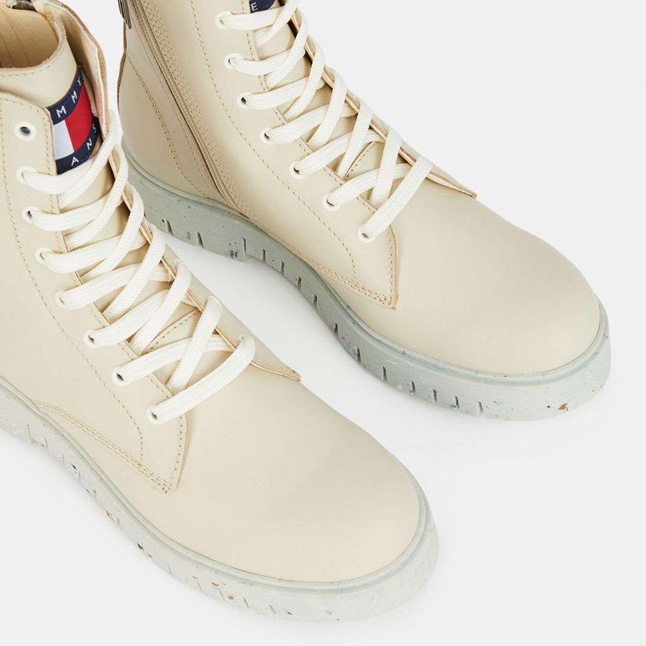 Tommy Jeans Boots en Cuir Sustainable beiges