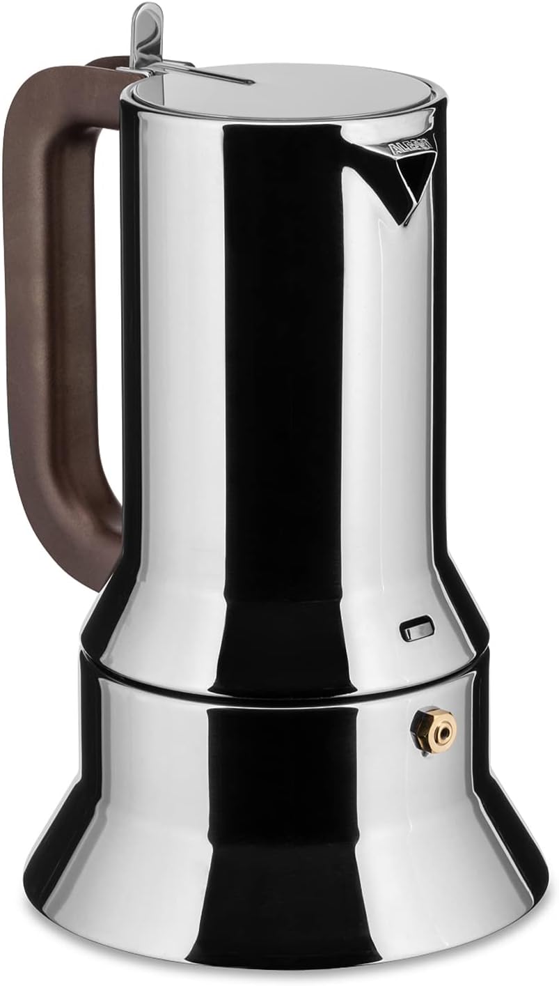Alessi Espressomaschine 6 Tassen für Induktion, Edelstahl, silber, 15.5 x 13.5 x 27 cm, 9090/6