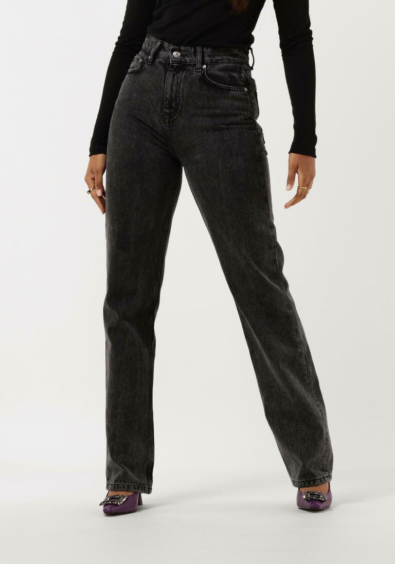 COLOURFUL REBEL zwarte colourful rebel straight leg jeans jones mid rise straight leg denim pants