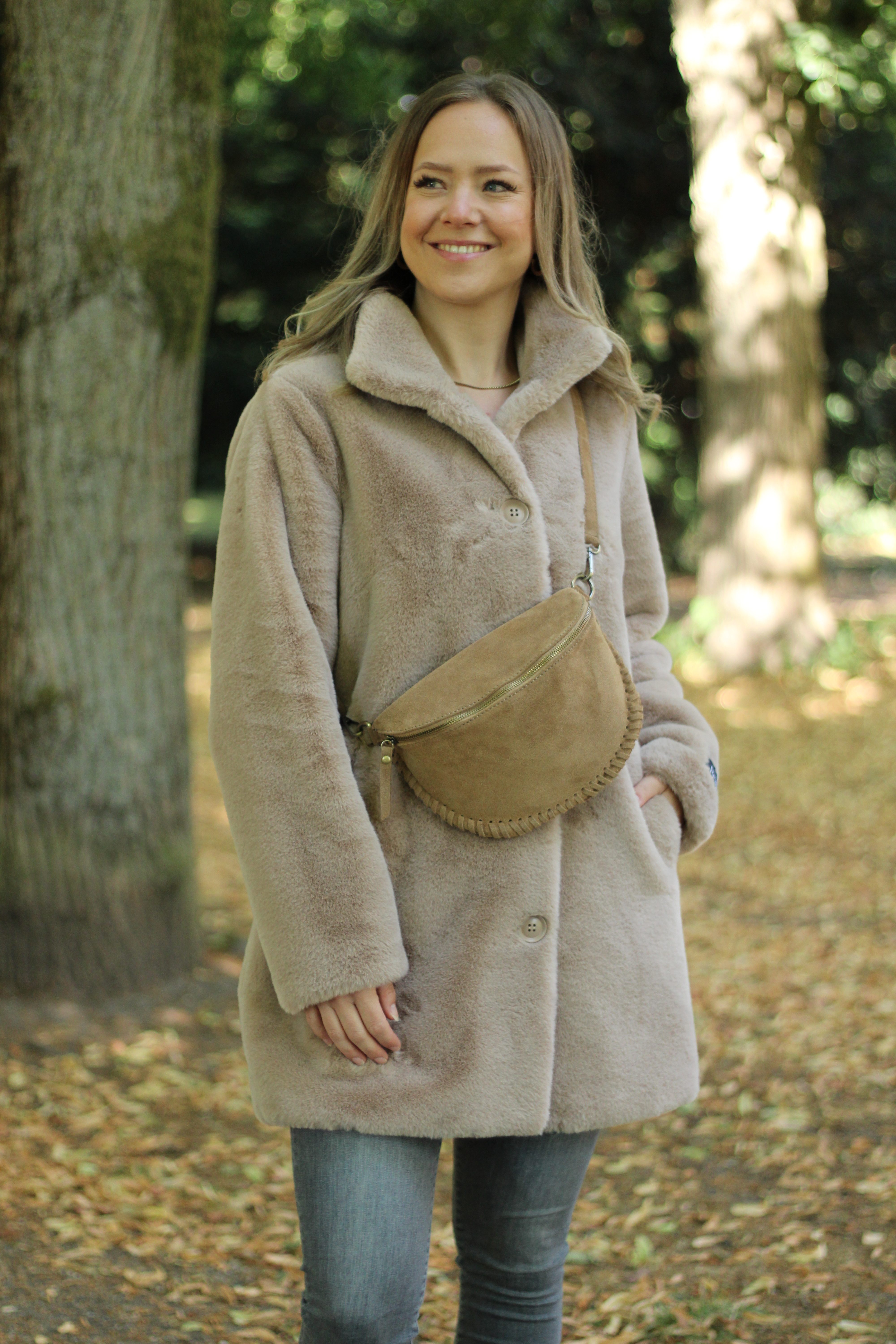 Rino & Pelle - Nonna Single Breasted Fake Fur Coat - Oat