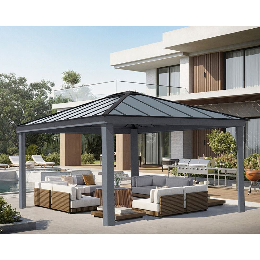 PAVILJONG CANOPIA DALLAS HARDTOP 4,2X4,8M GRÅ