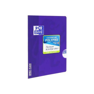 Oxford Openflex - Cahier polypro 17 x 22 cm - 96 pages - petits carreaux (5x5 mm) - disponible dans différentes couleurs