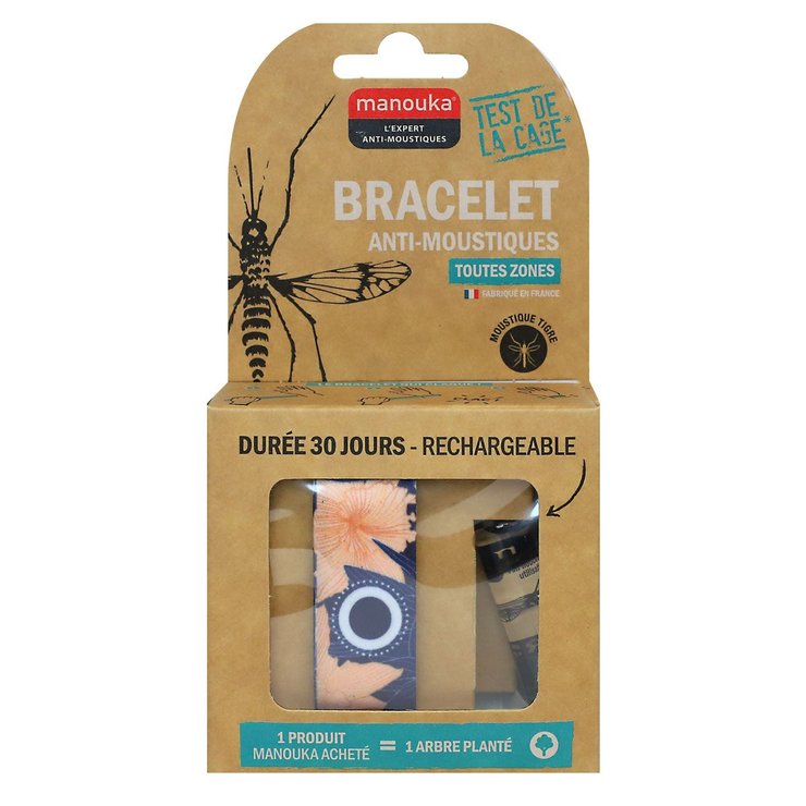 Bracelet motif végétal anti-moustiques adulte