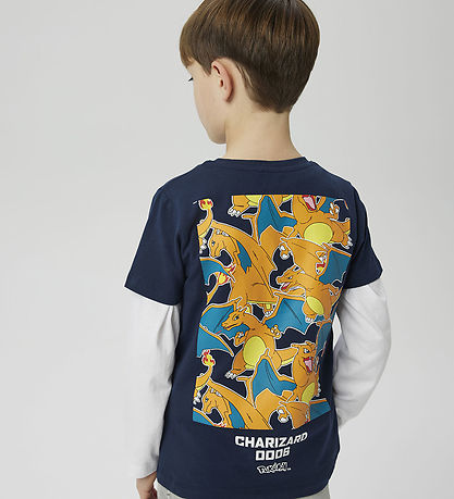 Name It T-Shirt - NkmJatin Pokémon - Navy Blazer m. Print
