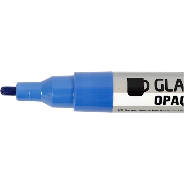 Glass- og porselenstusj, strek 1-2 mm, semi opaque, ass. farger, 12 stk./ 1 pk.