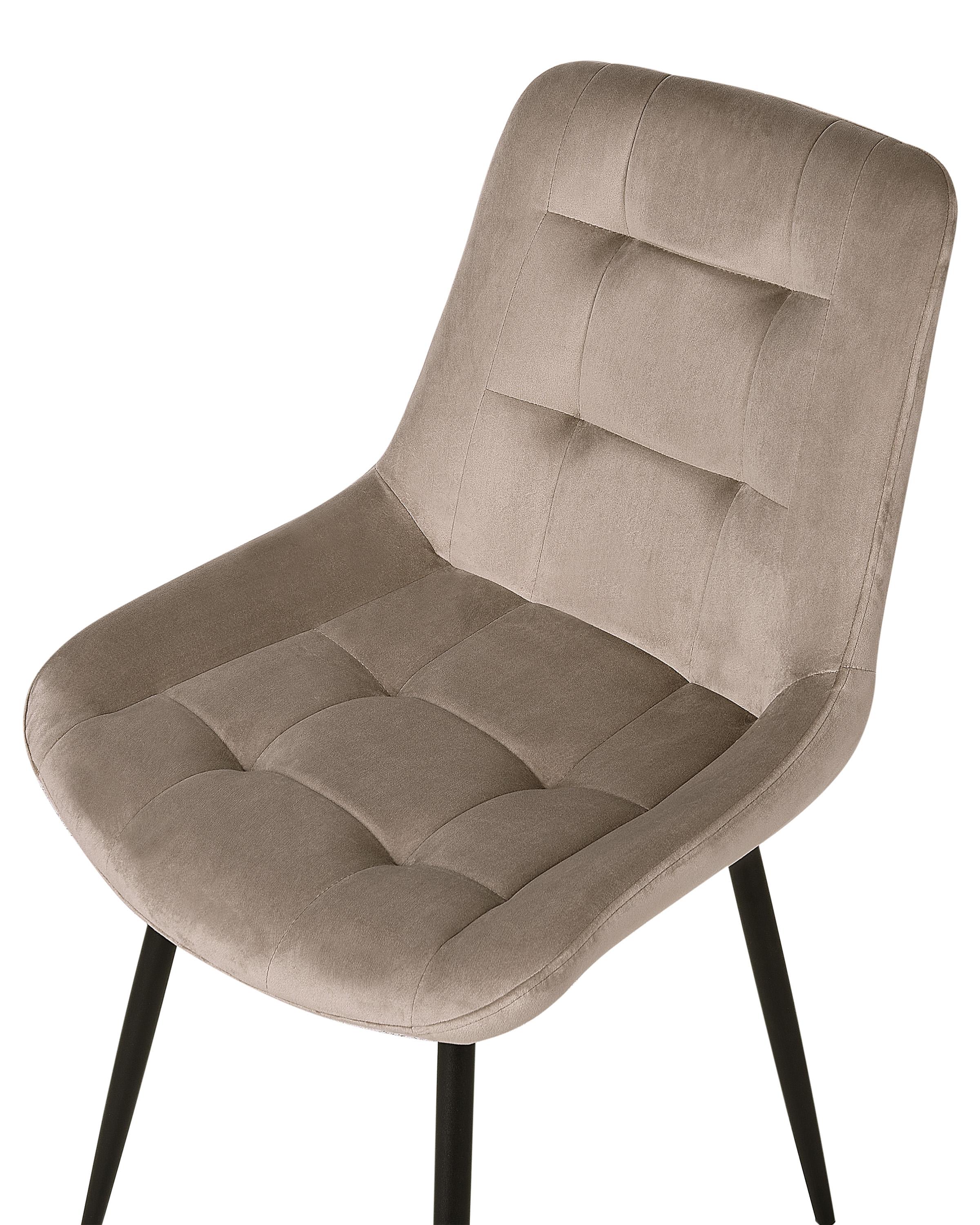 Set van 2 eetkamerstoelen MELROSE Fluweel Taupe