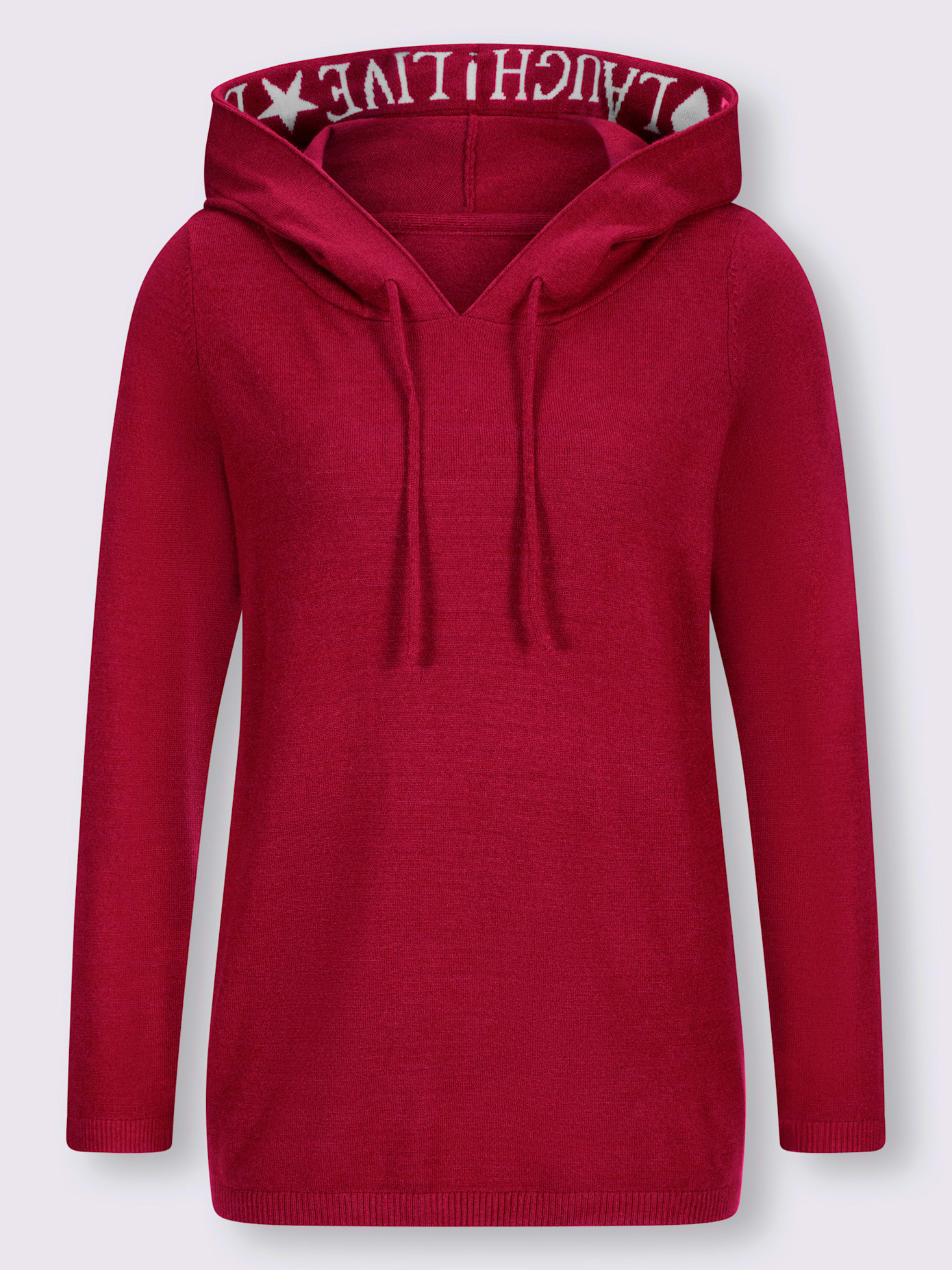 Pull capuche avec coulisse et lien à nouer