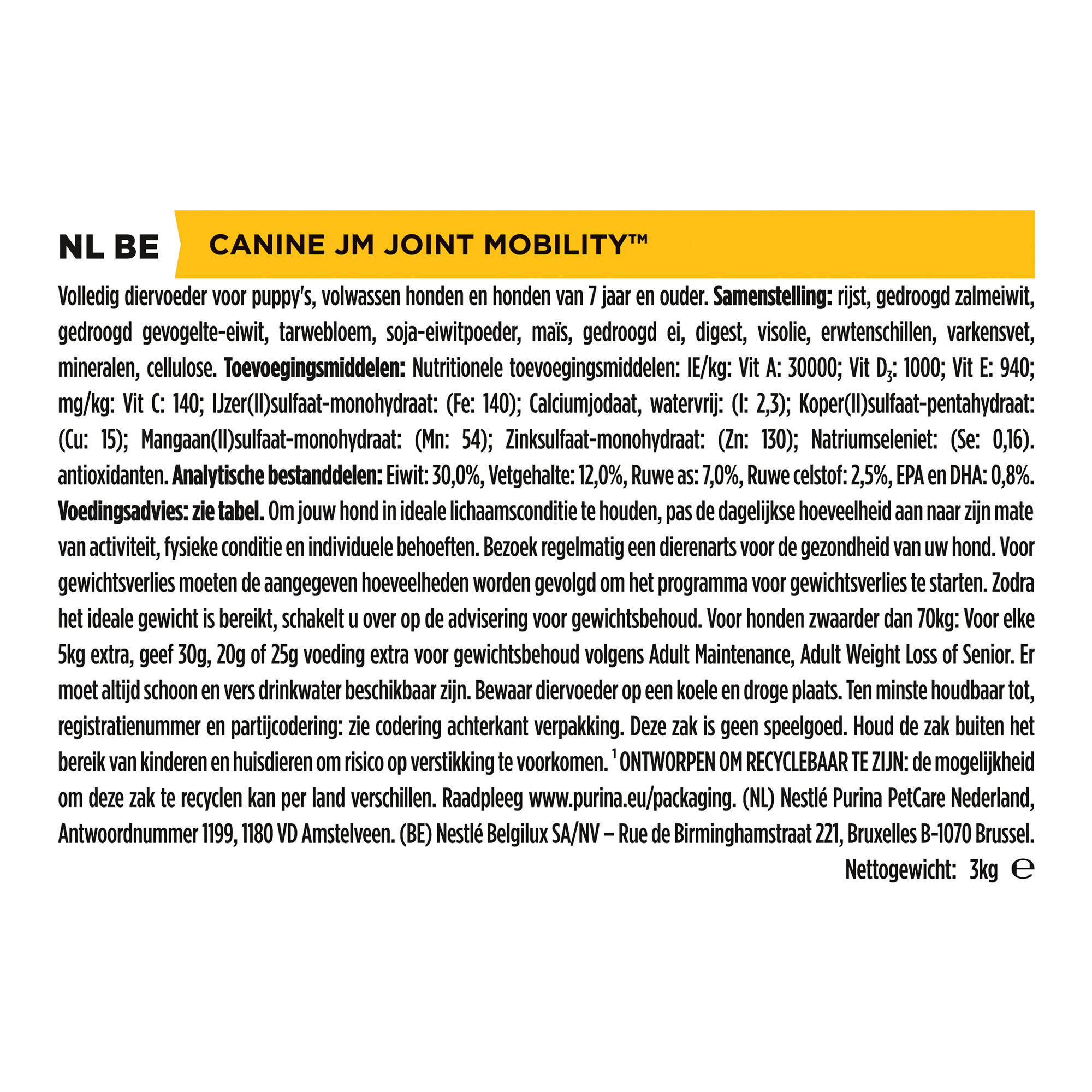 Purina Pro Plan Veterinary Diets JM Joint Mobility - Hond