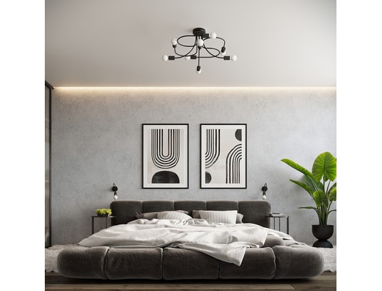 SOLLUX LIGHTING - Lustre levar 8 noir