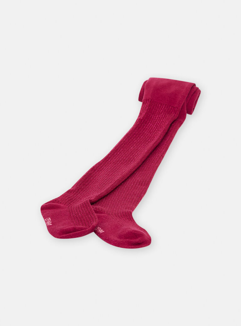 Collants prune en lurex fille