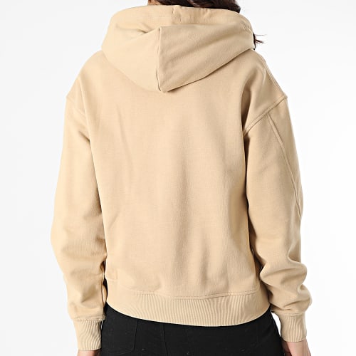 Sweat Capuche Femme Stacked Logo Crop 8048 Camel