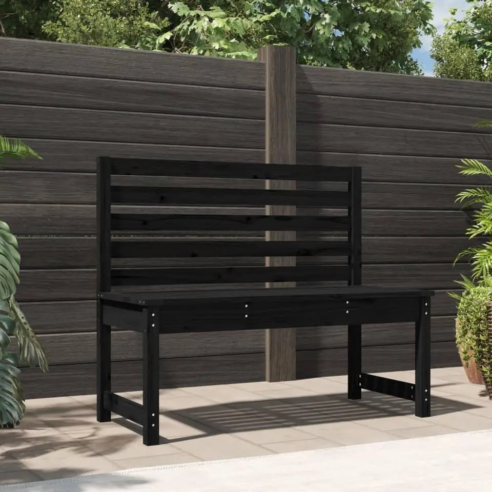 vidaXL - Tuinbank - Zwart - Grenenhout - 109 cm