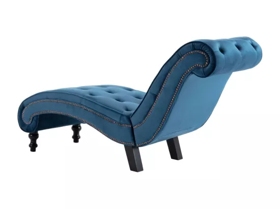 Chaise longue Bleu Velours