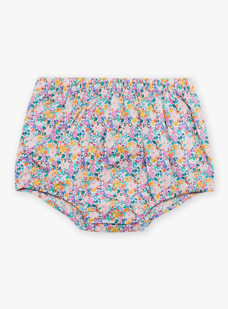 Blouse et bloomer ciel à imprimé fleuri et à rayures