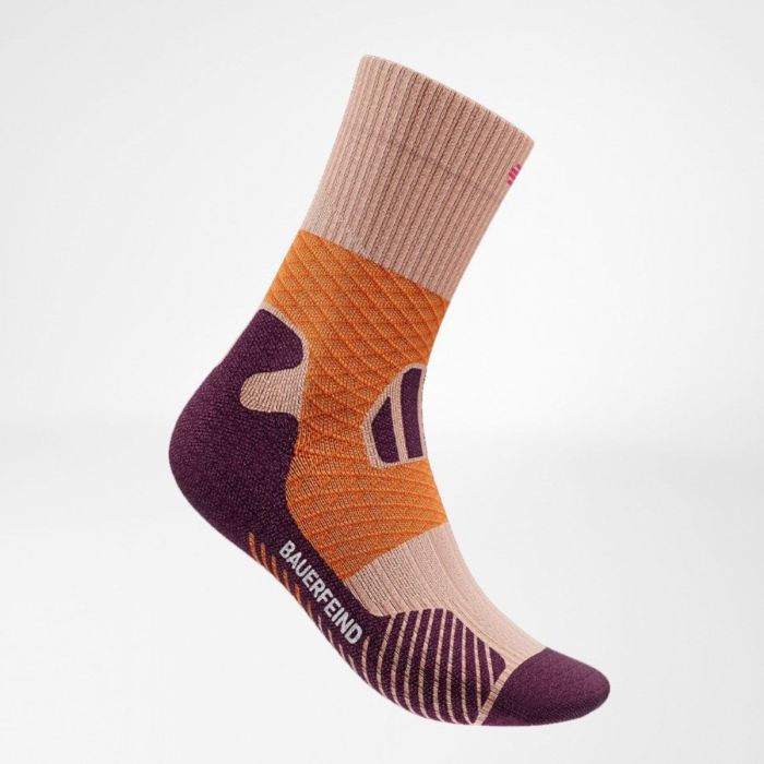 Bauerfeind Herre Strømper Trail Run Compression Socks Mid Cut Orange
