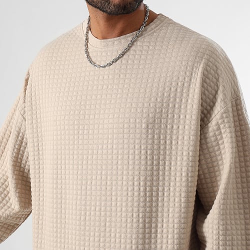 Sweat Texturé Square Large 0644 Beige