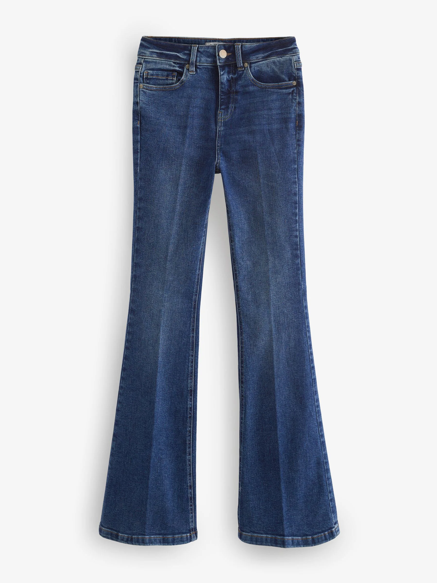 Donkerblauw - Superzachte jeans met wijd uitlopende pijpen