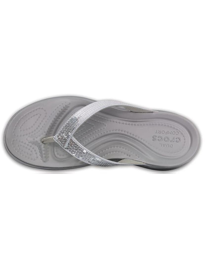 Capri V Sequin Silver Flip Flop